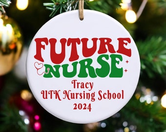 Custom Nursing School Student Christmas Ornament: Personalized Future Nurse Appreciation Gift