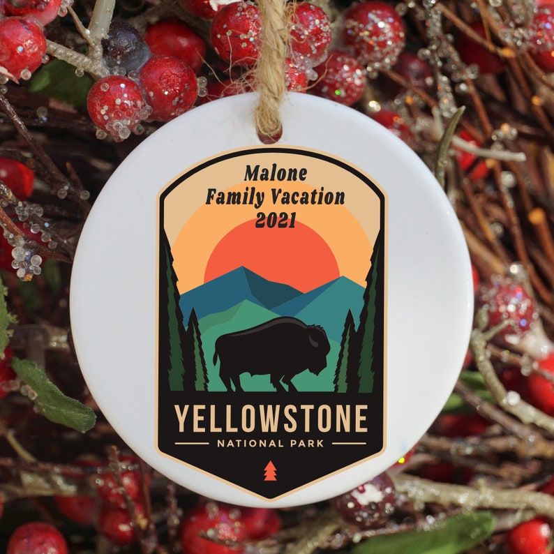 Yellowstone National Park Commemorative Ornament Personalized image 1