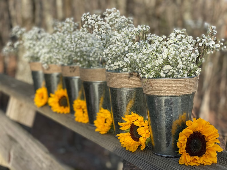 Set of 6 Wedding Buckets Wedding Isle Decorations Wedding Etsy