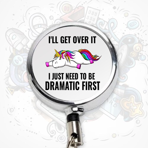 Funny Sarcastic Badge Reel: Retractable ID Holder for Nurses, Healthcare Staff, Teachers, and Office Workers