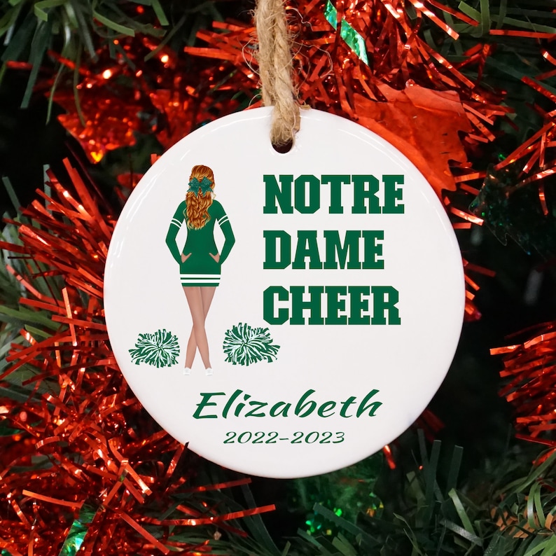 Custom Cheer Ornament, Cheerleader Gift, Custom Cheerleader Gift, Cheerleading gift, Personalized Cheer Gift, Custom Cheerleader Christmas image 1