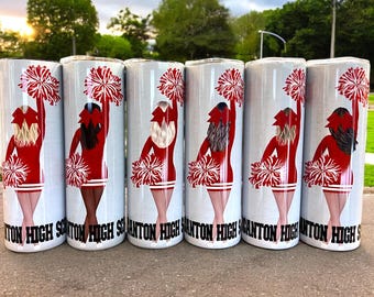 Cheer Travel Water Bottle, Custom Cheerleader Tumbler Gift, Custom Cheer Tumbler, Cheerleading gift, Personalized Cheer Team Tumbler Gift