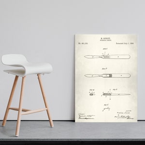 Surgical Instrument Patent Canvas Print: Surgeon Office Art, Medical Doctor Wall Decor