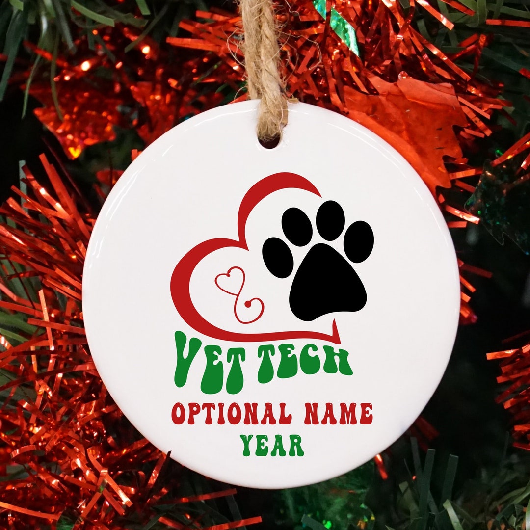 Custom Vet Tech Christmas Ornament Gift, Personalized Vet Tech Christmas Ornament, Custom Animal