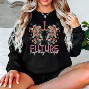 Floral Lungs Respiratory Therapist Sweatshirt: RT Student Gift