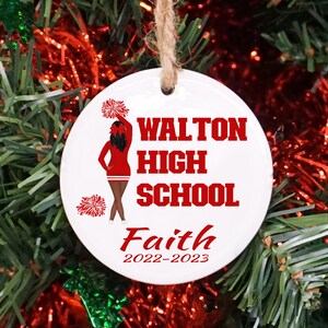 Custom Cheer Ornament, Cheerleader Gift, Custom Cheerleader Gift, Cheerleading gift, Personalized Cheer Gift, Custom Cheerleader Christmas image 2
