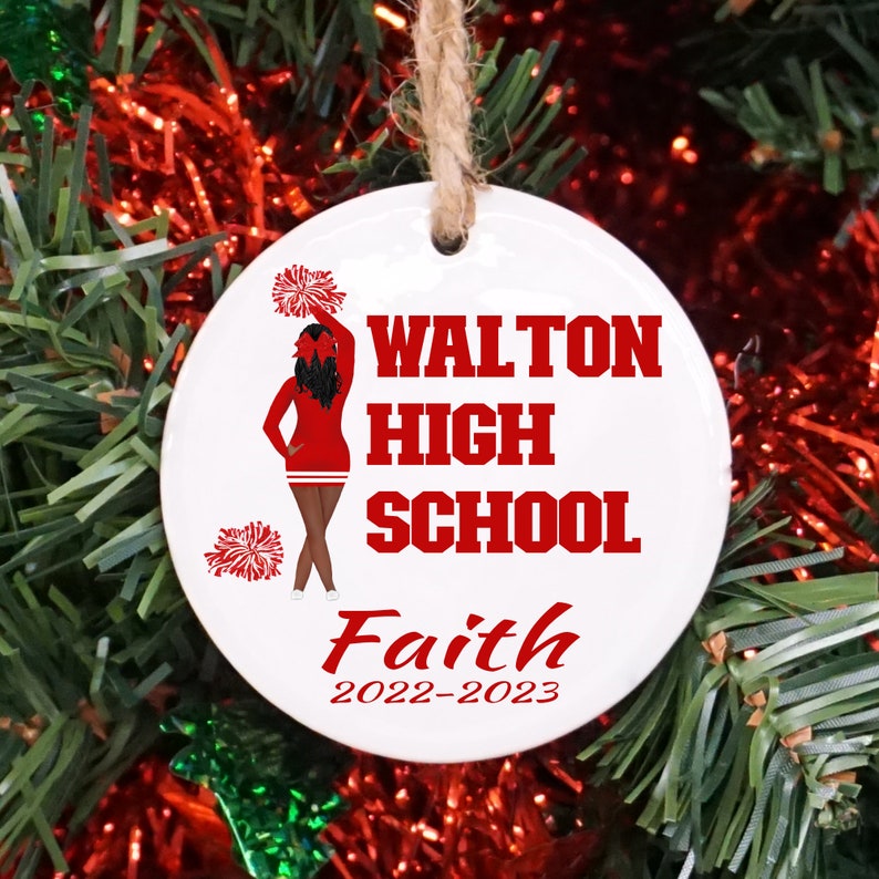 Custom Cheer Ornament, Cheerleader Gift, Custom Cheerleader Gift, Cheerleading gift, Personalized Cheer Gift, Custom Cheerleader Christmas image 2