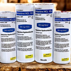 Custom and Personalized Novelty Healthcare tumbler with Pharmacy design on both sides.  Tumbler is a white base with a funny blue design.