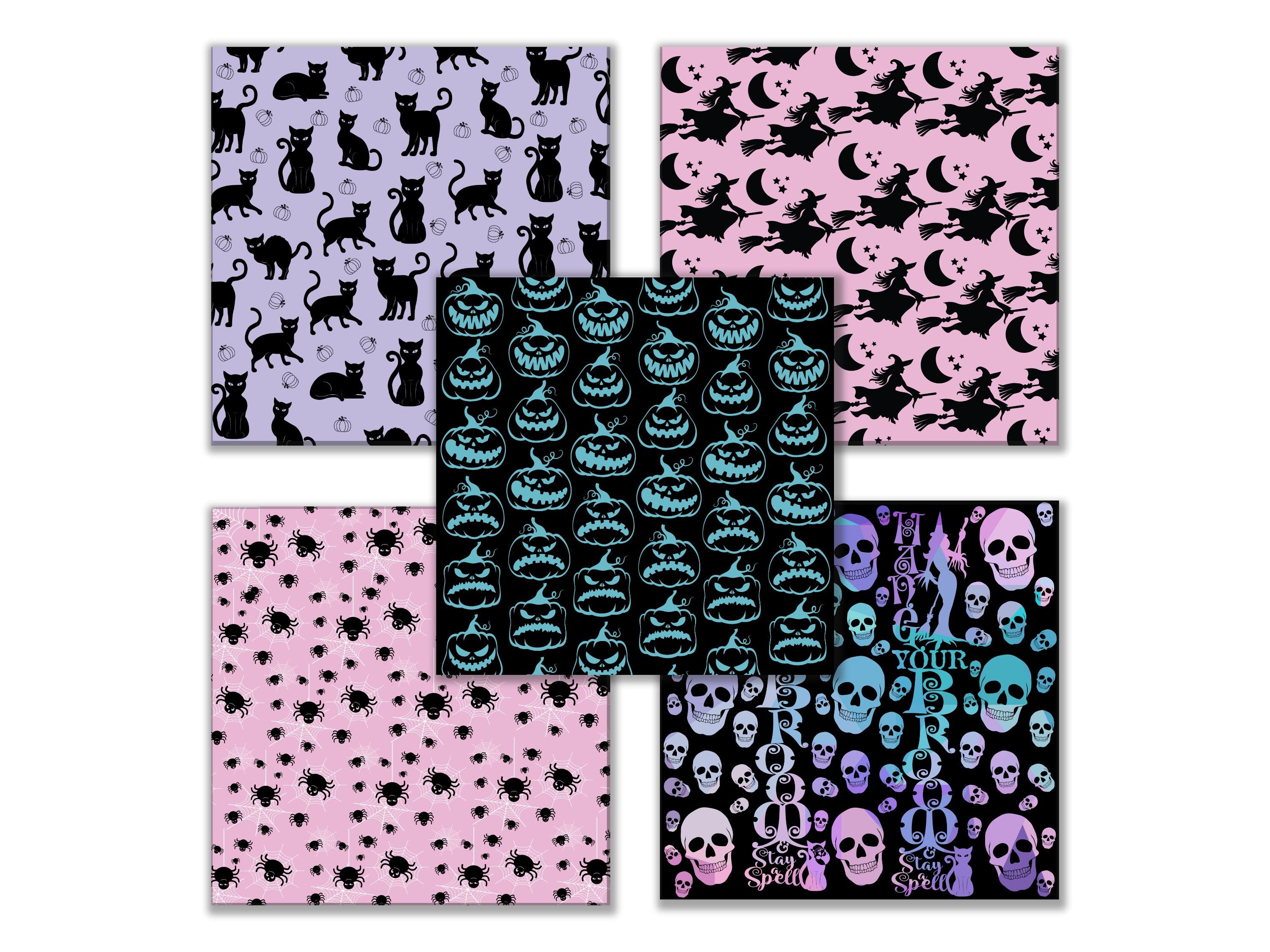 Pink & Purple Halloween Digital Paper Pack, Trick or Treat With ...