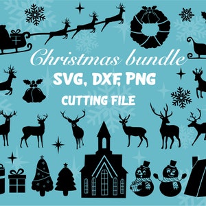 CHRISTMAS SVG, Reindeer svg, Reindeer Clipart, Files For Cricut, Cut Files, reindeer silhouette, Deer Bundle Svg,