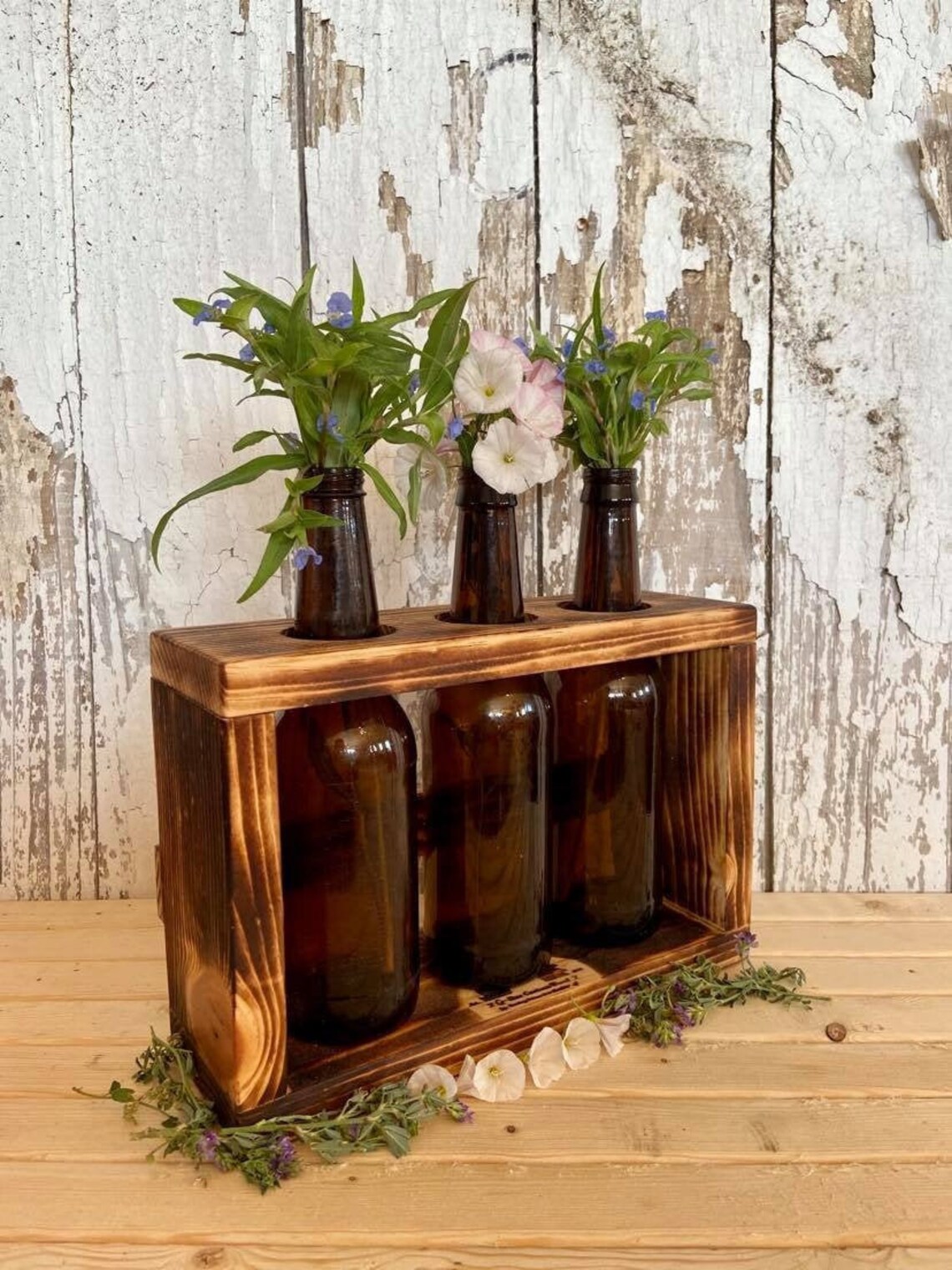 Farm House Vase Bottle Flower Vase Centerpiece Handmade Etsy