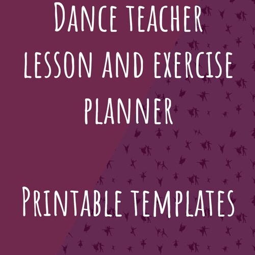 Dance Teacher Lesson Planning Pack Etsy