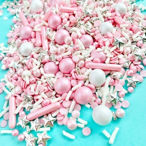 Pink Princess Sprinkle Mix - Pink Princess Sprinkles - Cake Sprinkles • Pastel Pink Sprinkles