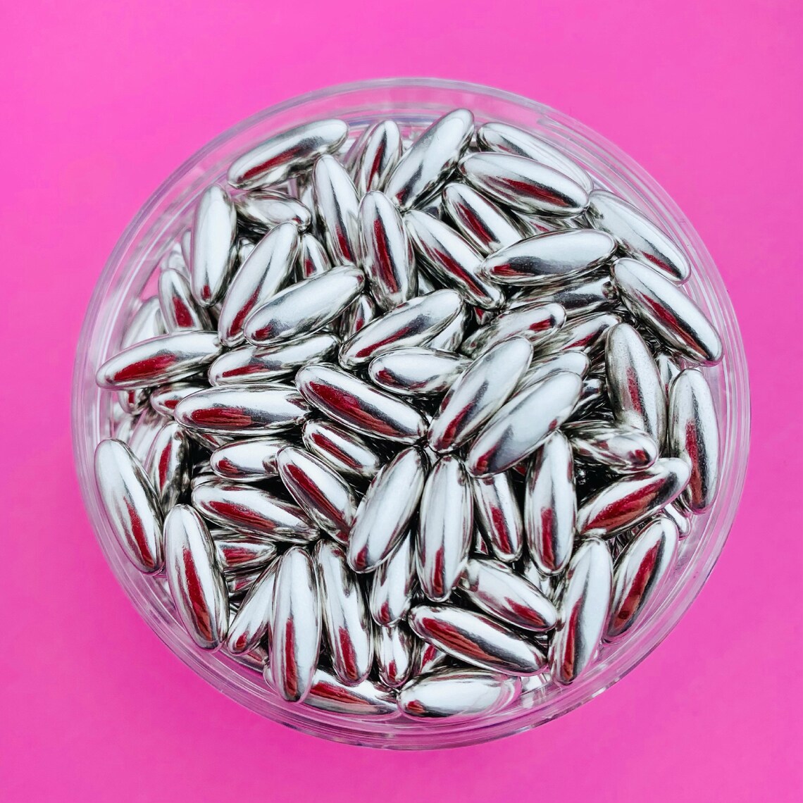 Jumbo Silver Metallic Rice Silver Sprinkles Cake Sprinkles Etsy