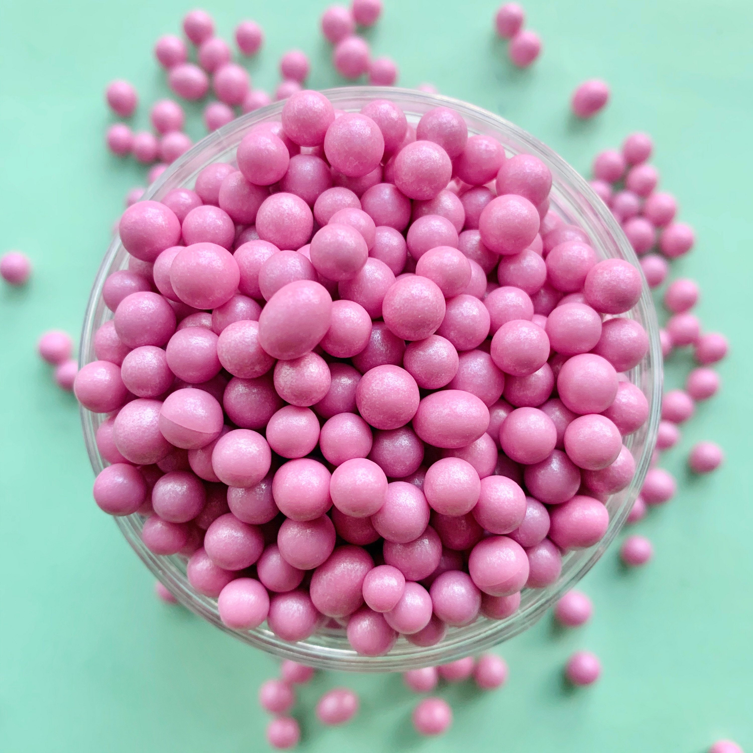 Baby Pink Chocolate Balls Pale Pink Sprinkles Cake Etsy