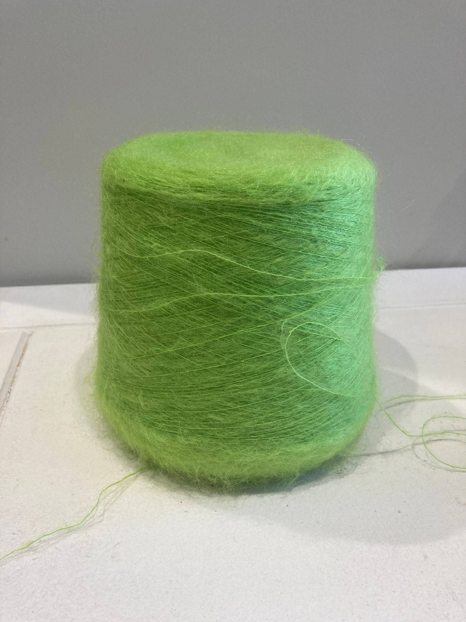 Acid green kid Mohair yarn cone made in italy approx 650g | Etsy