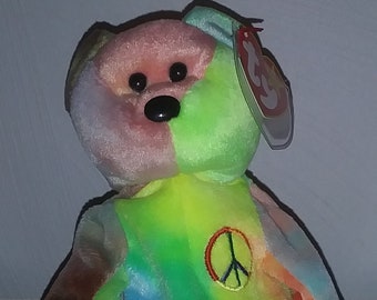 Ty Peace Bear with errors! Mint Condition!