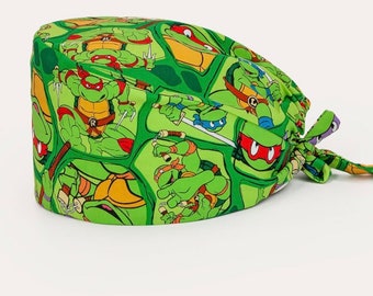 One size fits most Men's Superhero Teenage Mutant Ninja Turtles Scrub Hat V3 