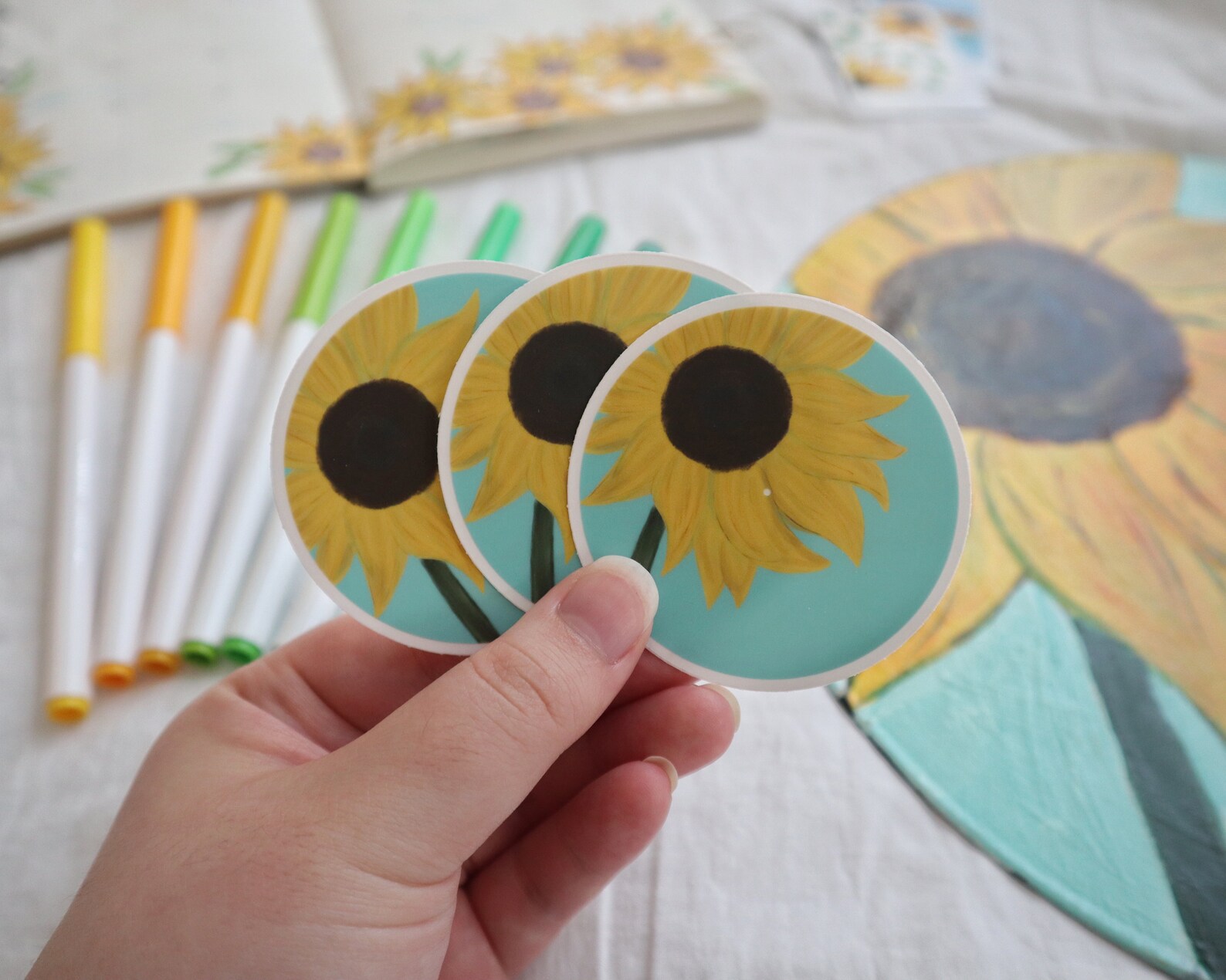 Sunflower Record Vinyl Sticker Weatherproof Vinyl Matte | Etsy