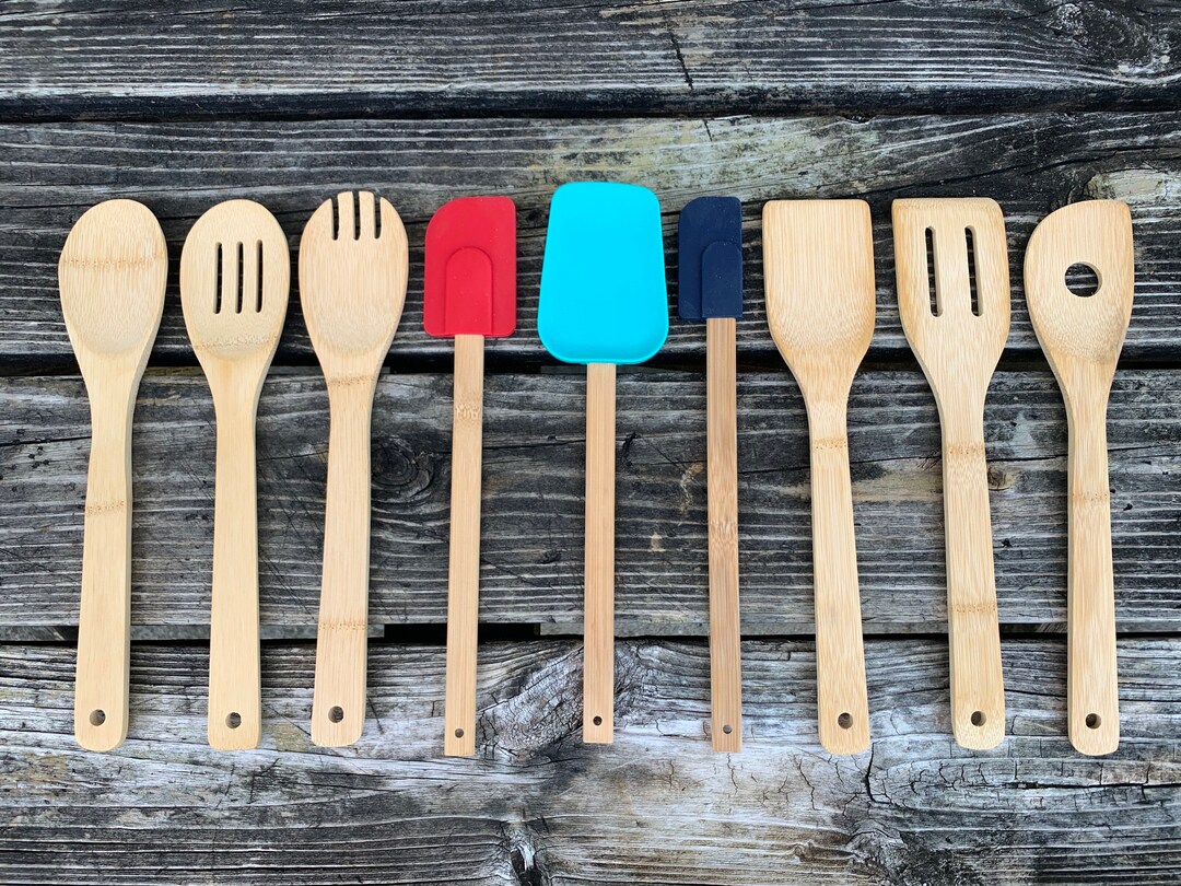 9 Piece Bamboo Cookware Set Etsy