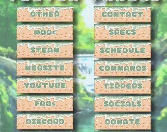 Beach Twitch Panels | Duck Footprints, Pastel Stream Graphics (Instant Download)