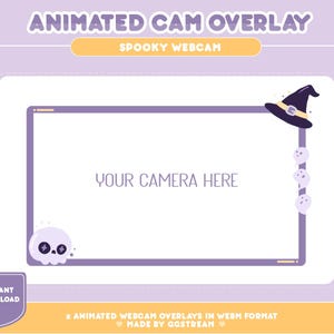 Animerad Halloween-webbkameraöverlägg: Purple Stream Overlay (MOV- och WEBM-format)