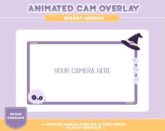 Animated Halloween Webcam Overlay: Purple Stream Overlay (MOV & WEBM Format)