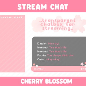Cherry Blossom Chatbox Overlay for Streaming | Transparent Chatbox for Twitch and Facebook Gaming