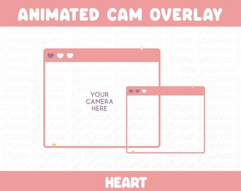 Animated Hearts Webcam Overlay - for Twitch or Facebook Streaming