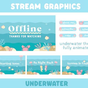 Underwater Stream Graphics for Streaming | Animated Stream Graphics | Twitch Stream Package