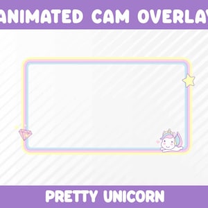 Animerad enhörningswebbkameraöverlägg - för Twitch- eller Facebook-streaming