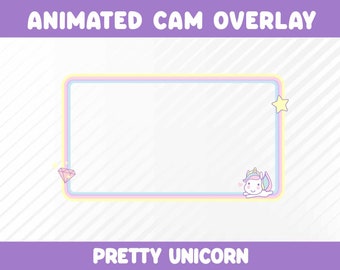 Animated Unicorn Webcam Overlay - for Twitch or Facebook Streaming