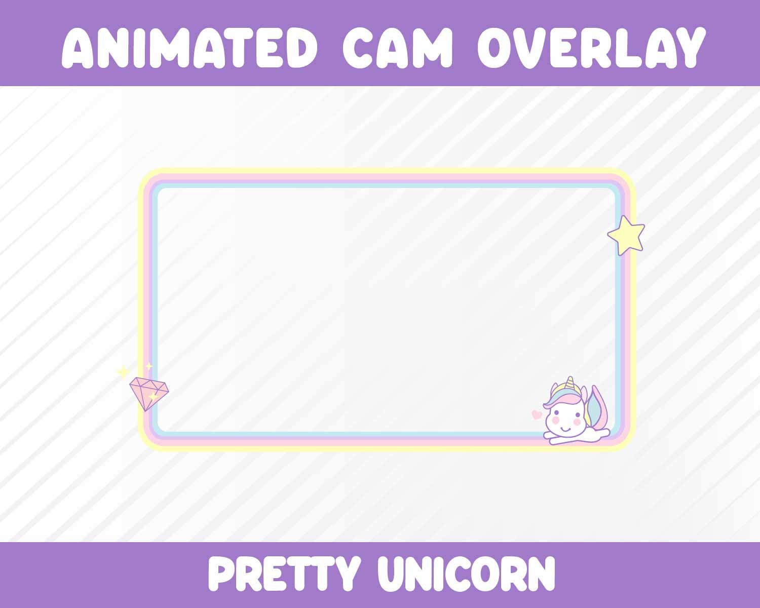 Animated Unicorn cam Overlay for Twitch or Facebook Streaming Etsy