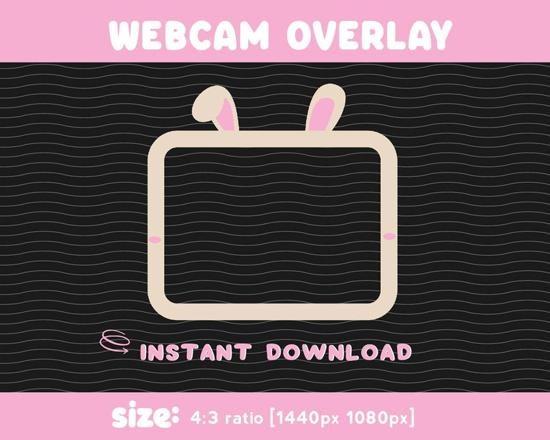Cute Bunny Webcam Overlay for Twitch or Facebook Streaming | Etsy