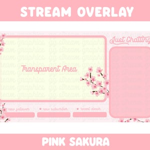 Rosa Sakura Bara chattar Stream Overlay