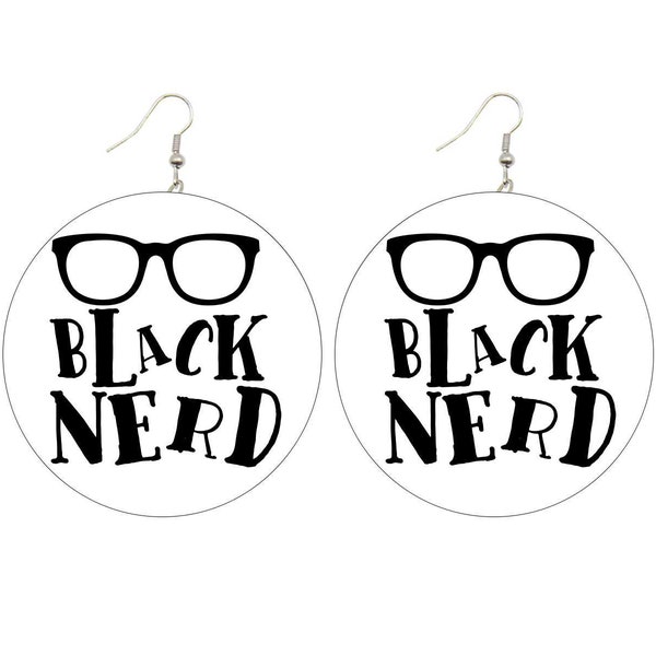 Black Nerd Earrings (Kids/Tween - 5cm)