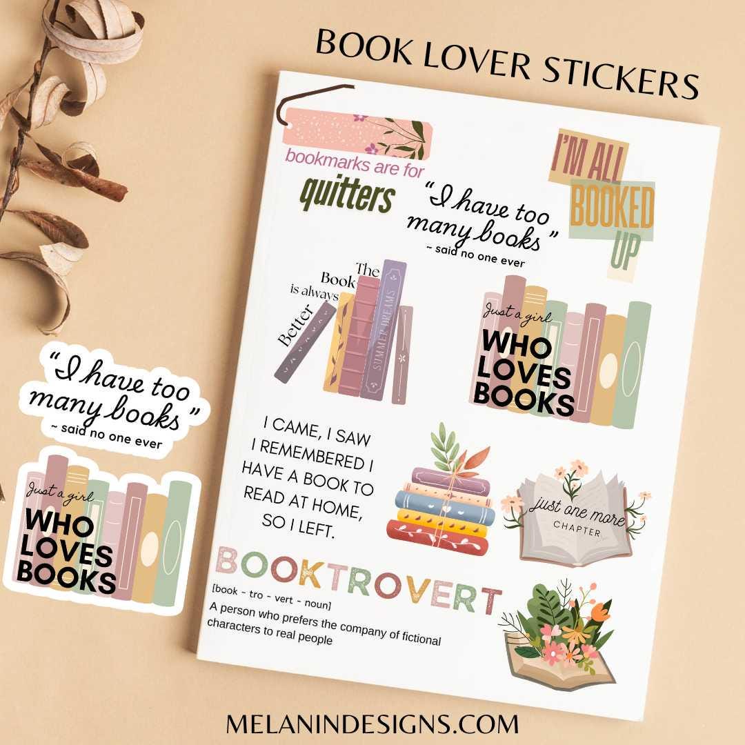 Book Lover Sticker Pack - Etsy