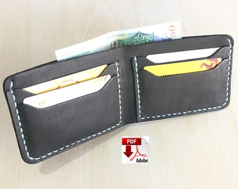 Wallet pattern, Wallet template, Leather PDF, Minimalist Wallet pattern, Wallet PDF, Leather Bifold Wallet,Pattern Template.Digital Download