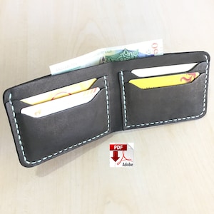 Wallet pattern, Wallet template, Leather PDF, Minimalist Wallet pattern, Wallet PDF, Leather Bifold Wallet,Pattern Template.Digital Download