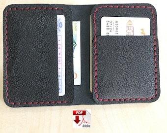 Wallet pattern, Wallet template, Leather PDF, Minimalist Wallet pattern, Wallet PDF, Leather Bifold Wallet,Pattern Template.Digital Download