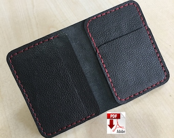 Wallet pattern, Wallet template, Leather PDF, Minimalist Wallet pattern, Wallet PDF, Leather Bifold Wallet,Pattern Template.Digital Download