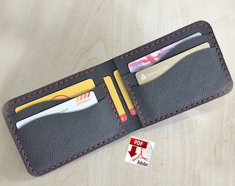 Wallet pattern PDF, Wallet template, Leather PDF, Minimalist Wallet pattern, Leather Bifold Wallet,Pattern Template.Digital Download