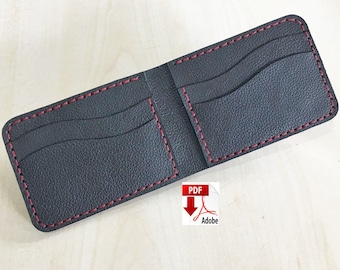 Wallet pattern PDF, Wallet template, Leather PDF, Minimalist Wallet pattern, Leather Bifold Wallet,Pattern Template.Digital Download