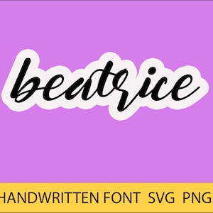 batrice schriftart. handgeschriebene Schrift svg. schriftart für cricut.
