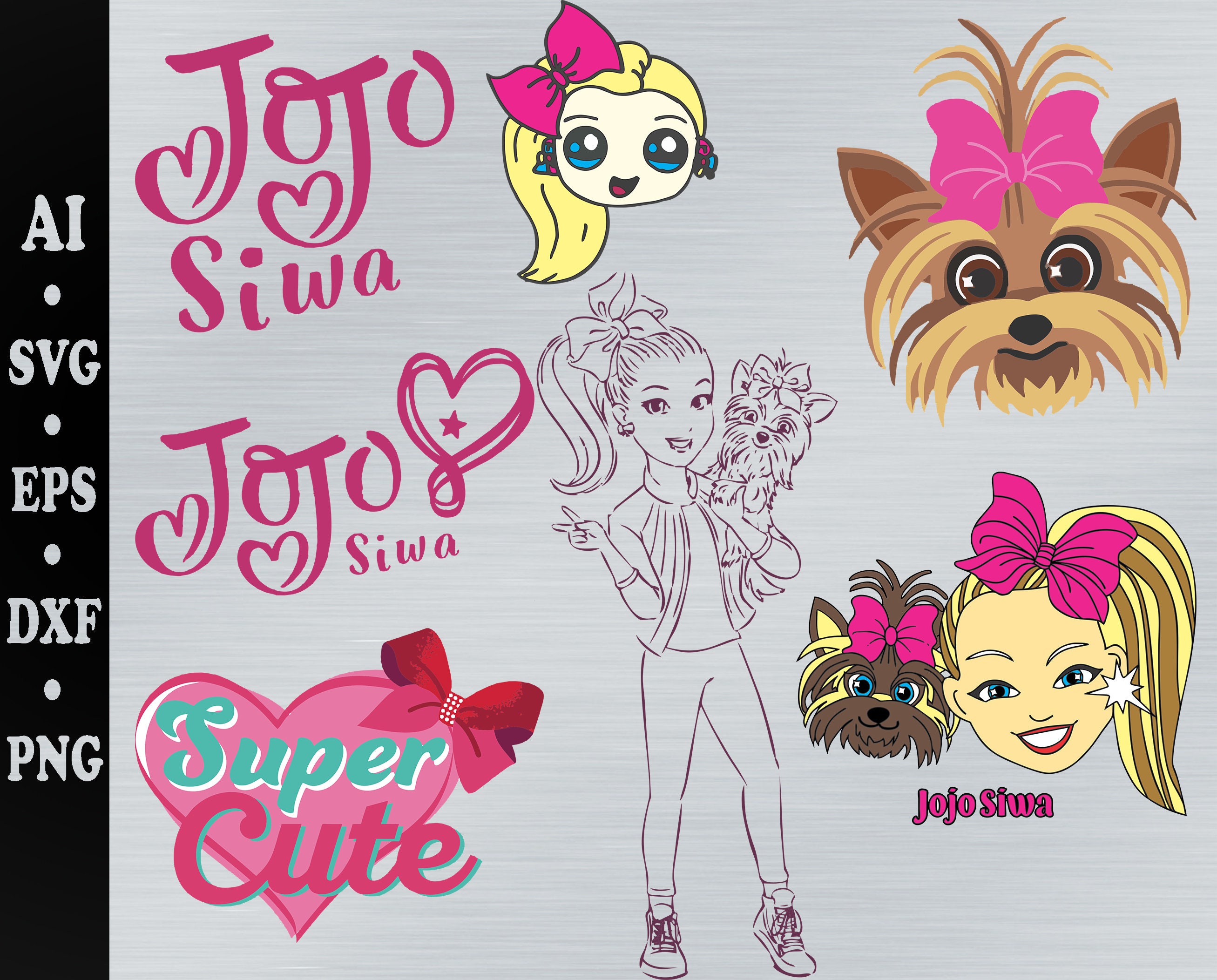 Jojo siwa svg Jojo siwa clipart jojo siwa svg bundle. jojo | Etsy