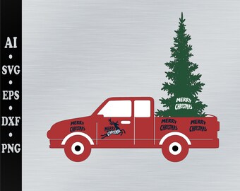 Chrismas truck svg. red chrismas truck svg.