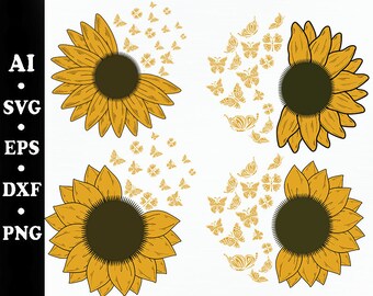 Sunflower svg. flower svg, Sunflower svg files, cricut sunflower, sunflower cut file. cut file cricut.