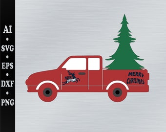 Chrismas truck svg. truck svg.  Chrismas truck silhouette