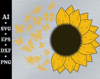 Sunflower svg. flower svg, Sunflower svg files, cricut sunflower, sunflower cut file. cut file cricut.