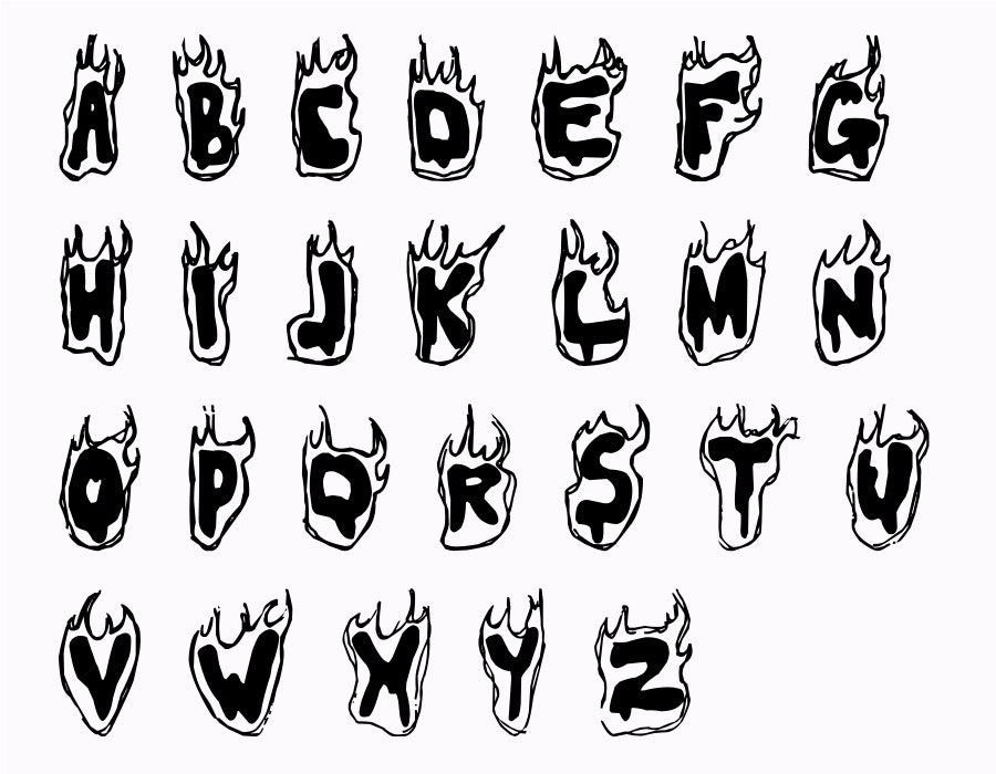 Fire Font. Flame Font Bundle 14 Fonts. Font for Cricut. Silhouette Font